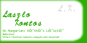 laszlo kontos business card